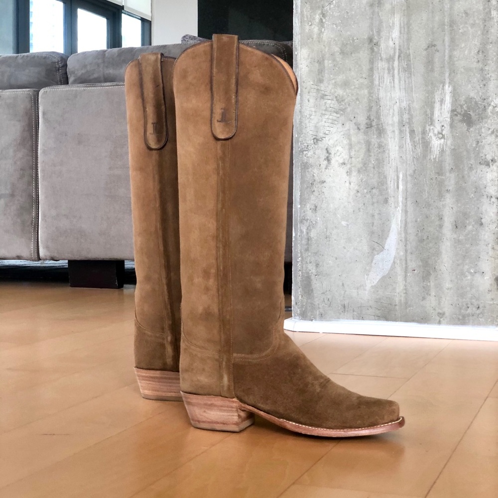 Lucchese Elsa Espresso Suede knee high boots